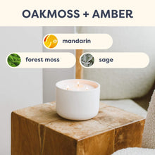 Load image into Gallery viewer, Oakmoss + Amber 3-Wick Ceramic Soy Candle
