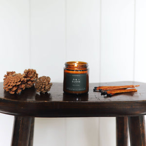 Fir + Clove Mini Amber Jar Soy Candle | Limited Release - Calyan Wax Co.