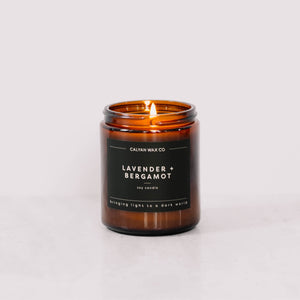 Lavender + Bergamot Amber Jar - Calyan Wax Co.