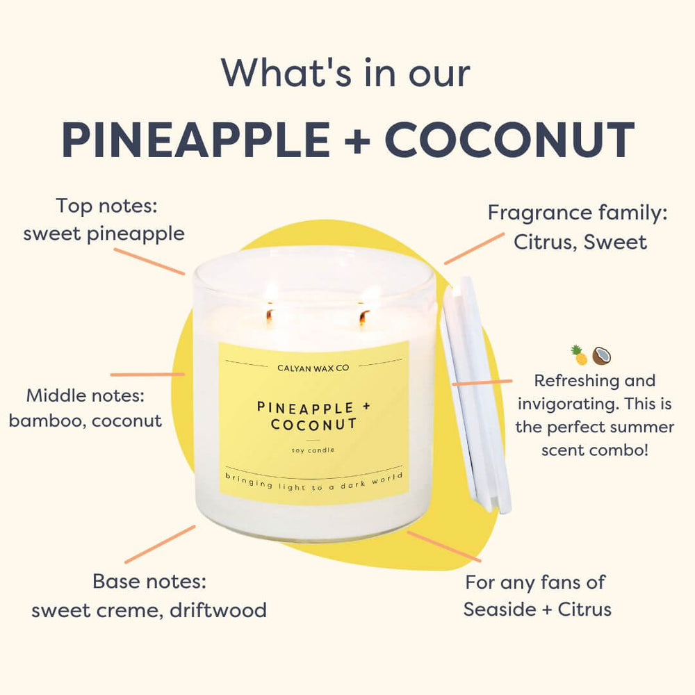 Pineapple + Coconut Glass Tumbler Soy Candle | Seasonal Fragrance