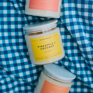 Pineapple + Coconut Glass Tumbler Soy Candle | Seasonal Fragrance - Calyan Wax Co.