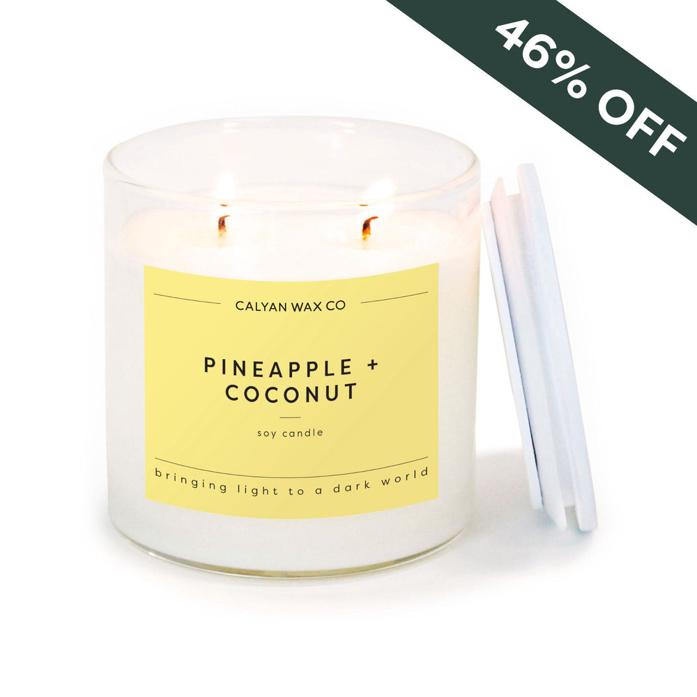 Pineapple + Coconut Glass Tumbler Soy Candle | Seasonal Fragrance - Calyan Wax Co.