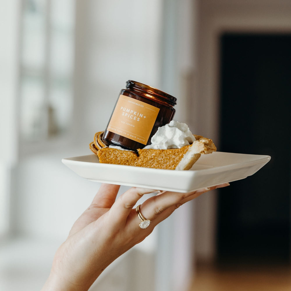 Pumpkin + Spices Mini Amber Jar Soy Candle | Limited Release - Calyan Wax Co.
