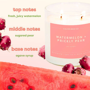 Watermelon + Prickly Pear Glass Tumbler Soy Candle | Limited Release - Calyan Wax Co.