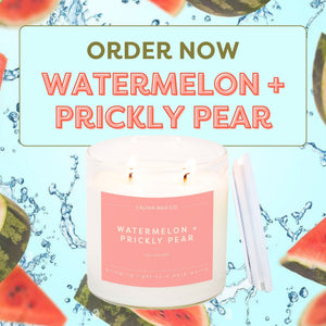 Watermelon + Prickly Pear Glass Tumbler Soy Candle | Limited Release - Calyan Wax Co.