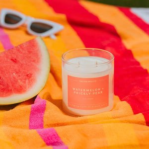 Watermelon + Prickly Pear Glass Tumbler Soy Candle | Seasonal Fragrance - Calyan Wax Co.