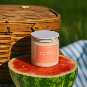 Watermelon + Prickly Pear Glass Tumbler Soy Candle | Seasonal Fragrance - Calyan Wax Co.