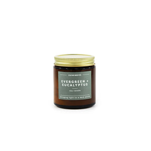 12 Pack of Mini Amber Jars - Evergreen + Eucalyptus