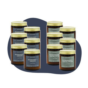 12 Pack of Mini Amber Jar Soy Candles - Scent Combo - Calyan Wax Co.