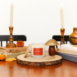 Apples + Maple Bourbon 3-Wick Clear Glass Tumbler Soy Candle - Calyan Wax Co.