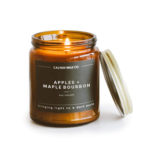 🎁 Apples + Maple Bourbon Amber Jar Soy Candle (100% off) - Calyan Wax Co.