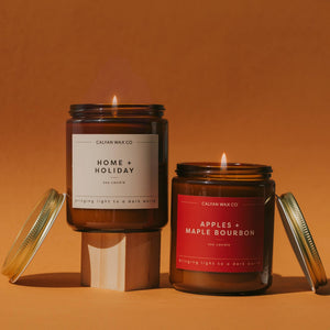 Apples + Maple Bourbon Amber Jar Soy Candle - Calyan Wax Co.