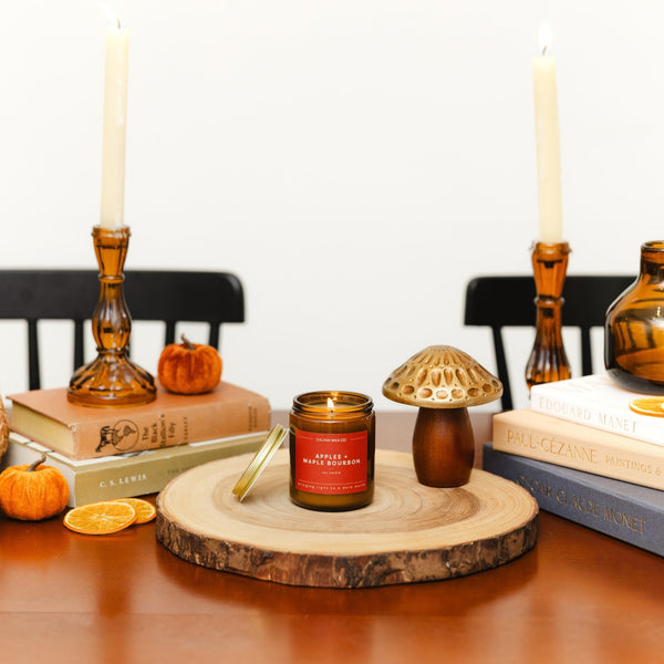 Apples + Maple Bourbon Amber Jar Soy Candle - Calyan Wax Co.