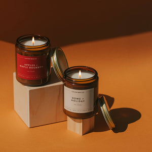 Apples + Maple Bourbon Amber Jar Soy Candle - Calyan Wax Co.