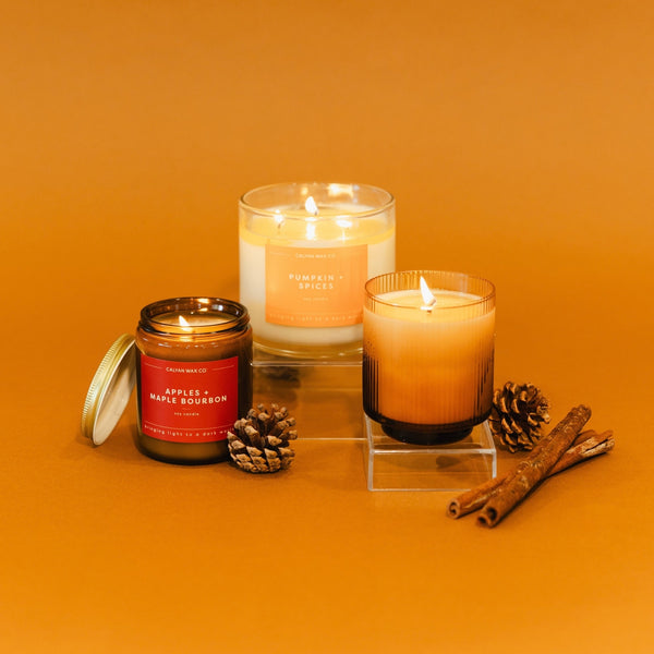 Apples + Maple Bourbon Amber Jar Soy Candle - Calyan Wax Co.
