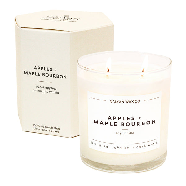 🎁 Apples + Maple Bourbon Glass Tumbler Soy Candle (100% off) - Calyan Wax Co.