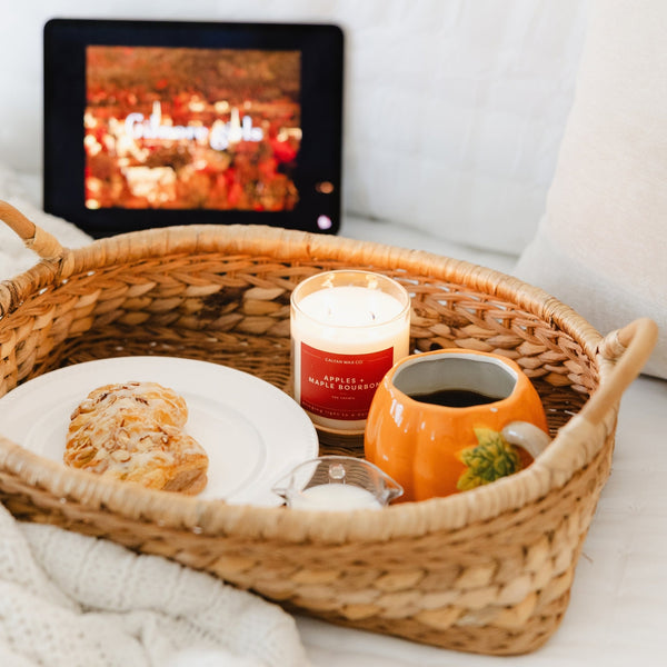 Apples + Maple Bourbon Glass Tumbler Soy Candle - Calyan Wax Co.