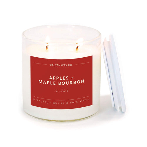Apples + Maple Bourbon Glass Tumbler Soy Candle - Calyan Wax Co.