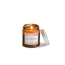 Load image into Gallery viewer, Apples + Maple Bourbon Mini Amber Jar Soy Candle
