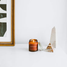 Load image into Gallery viewer, Apples + Maple Bourbon Mini Amber Jar Soy Candle