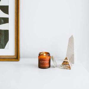 Apples + Maple Bourbon Mini Amber Jar Soy Candle