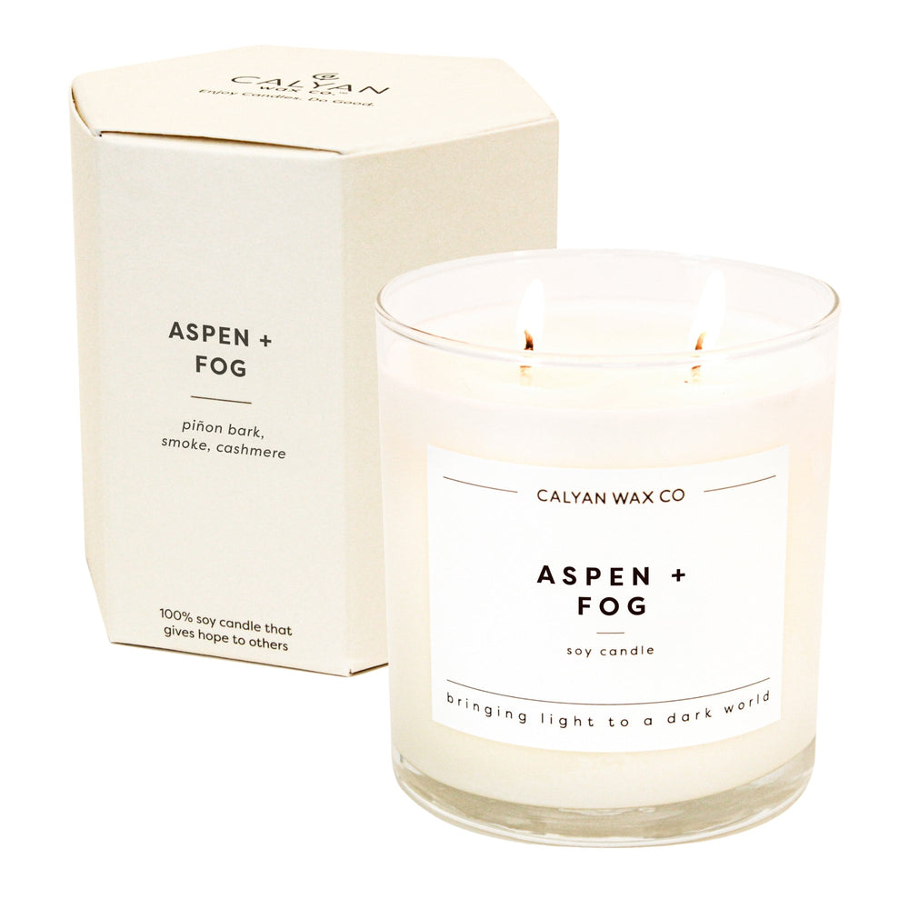 🎁 Aspen + Fog Glass Tumbler Soy Candle (100% off) - Calyan Wax Co.
