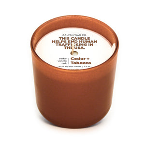 Cedar + Tobacco Dignity Series Soy Candle - Calyan Wax Co.
