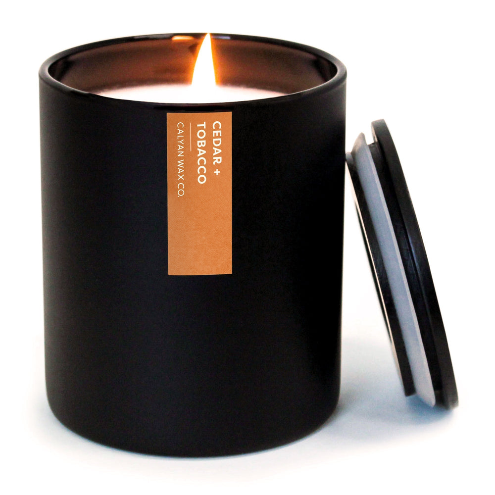 🎁 Cedar + Tobacco Matte Black Tumbler Soy Candle (100% off) - Calyan Wax Co.