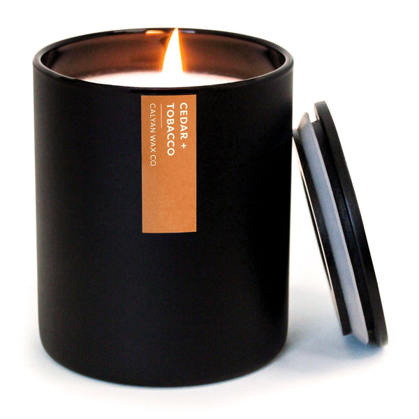 🎁 Cedar + Tobacco Matte Black Tumbler Soy Candle (100% off) - Calyan Wax Co.