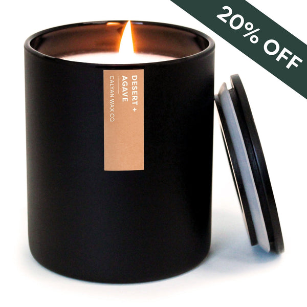 Desert + Agave Matte Black Tumbler Soy Candle - Calyan Wax Co.