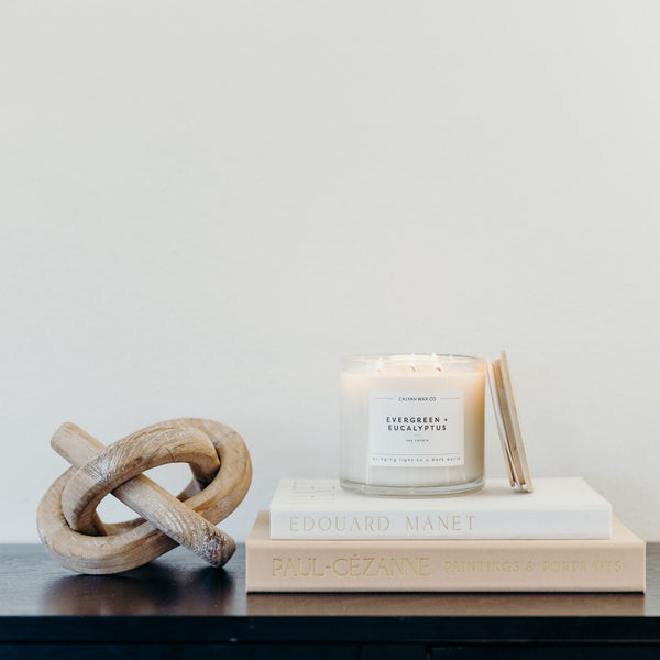Evergreen + Eucalyptus 3 - Wick Clear Glass Tumbler Soy Candle - Calyan Wax Co.