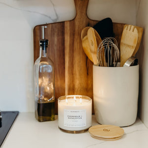 Evergreen + Eucalyptus 3 - Wick Clear Glass Tumbler Soy Candle - Calyan Wax Co.
