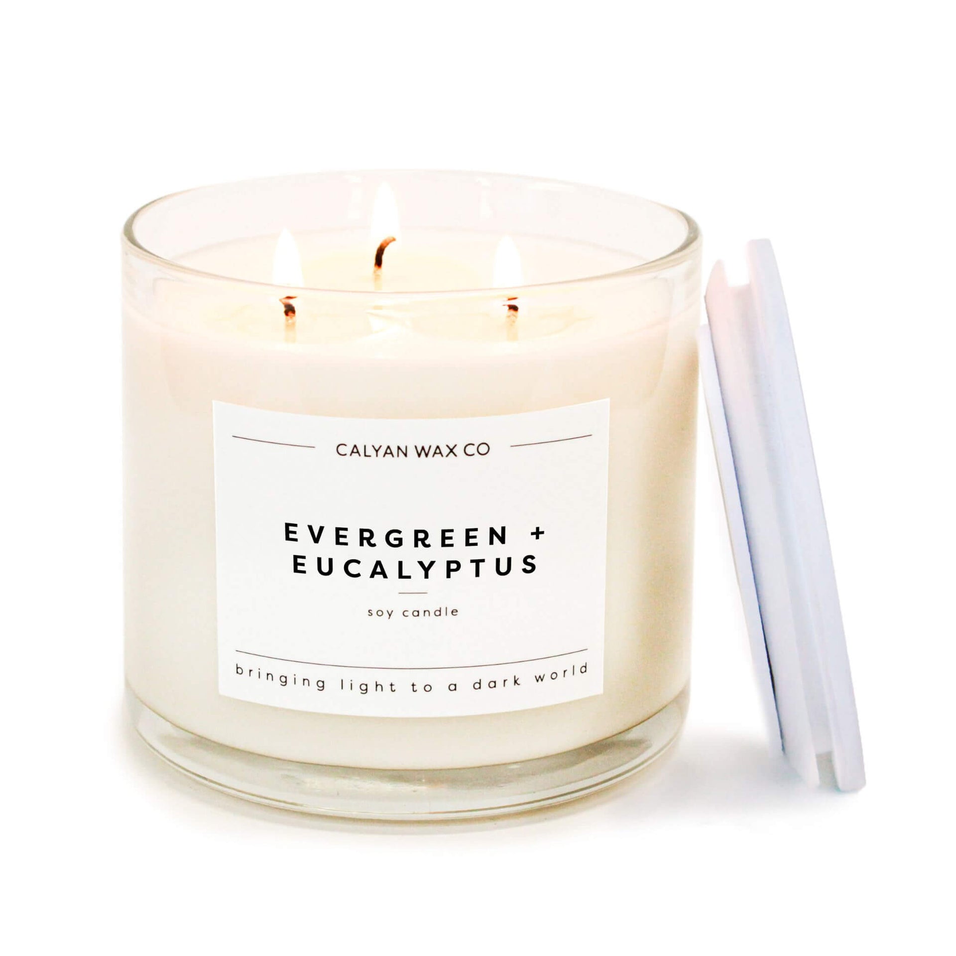 Evergreen + Eucalyptus 3-Wick Clear Glass Tumbler Soy Candle