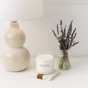 Evergreen + Eucalyptus Glass Tumbler Soy Candle - Calyan Wax Co.