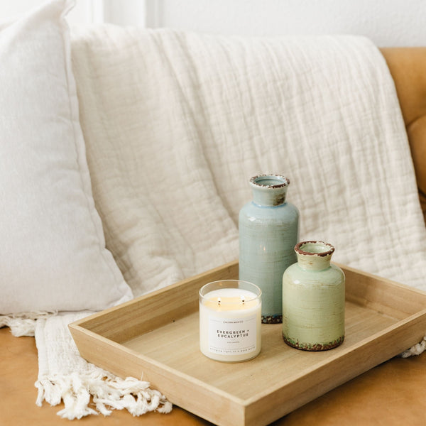 Evergreen + Eucalyptus Glass Tumbler Soy Candle - Calyan Wax Co.