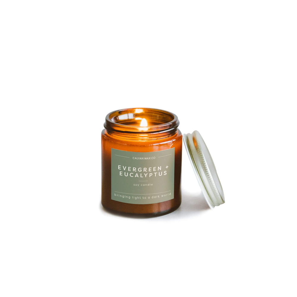 🎁 Evergreen + Eucalyptus Mini Amber Jar Soy Candle (100% off) - Calyan Wax Co.