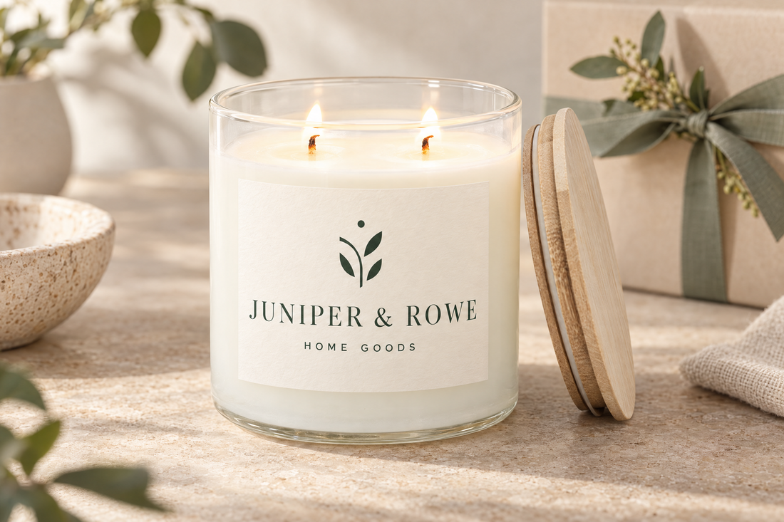 Custom-branded Calyan candle