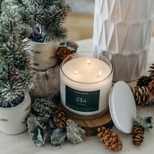 Load image into Gallery viewer, Fir + Clove 3 - Wick Clear Glass Tumbler Soy Candle - Calyan Wax Co.