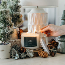 Load image into Gallery viewer, Fir + Clove 3 - Wick Clear Glass Tumbler Soy Candle - Calyan Wax Co.