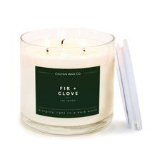 Load image into Gallery viewer, Fir + Clove 3 - Wick Clear Glass Tumbler Soy Candle - Calyan Wax Co.