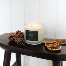 Load image into Gallery viewer, Fir + Clove 3 - Wick Clear Glass Tumbler Soy Candle - Calyan Wax Co.