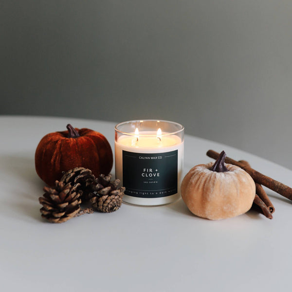 Fir + Clove Glass Tumbler Soy Candle | Limited Release - Calyan Wax Co.