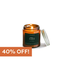 Load image into Gallery viewer, Fir + Clove Mini Amber Jar Soy Candle | Limited Release - Calyan Wax Co.