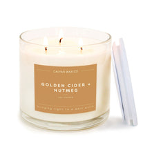 Load image into Gallery viewer, Golden Cider + Nutmeg 3 - Wick Clear Glass Tumbler Soy Candle - Calyan Wax Co.