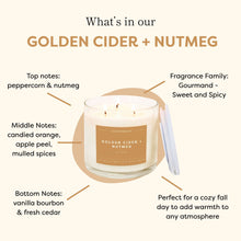 Load image into Gallery viewer, Golden Cider + Nutmeg 3 - Wick Clear Glass Tumbler Soy Candle - Calyan Wax Co.