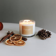Load image into Gallery viewer, Golden Cider + Nutmeg 3 - Wick Clear Glass Tumbler Soy Candle - Calyan Wax Co.