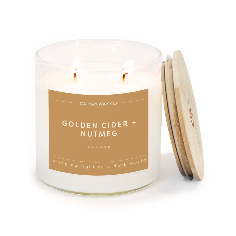 Golden Cider + Nutmeg Glass Tumbler Soy Candle | Limited Release - Calyan Wax Co.
