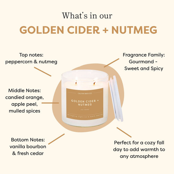 Golden Cider + Nutmeg Glass Tumbler Soy Candle | Limited Release - Calyan Wax Co.
