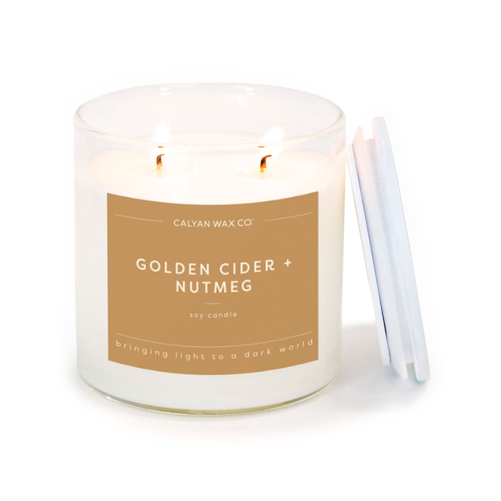 Golden Cider + Nutmeg Glass Tumbler Soy Candle | Limited Release - Calyan Wax Co.
