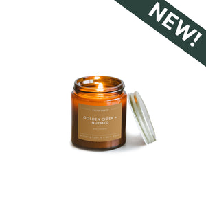 Golden Cider + Nutmeg Mini Amber Jar Soy Candle | Limited Release - Calyan Wax Co.